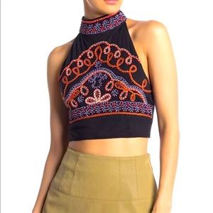 Free People Goa Halter Crop Top